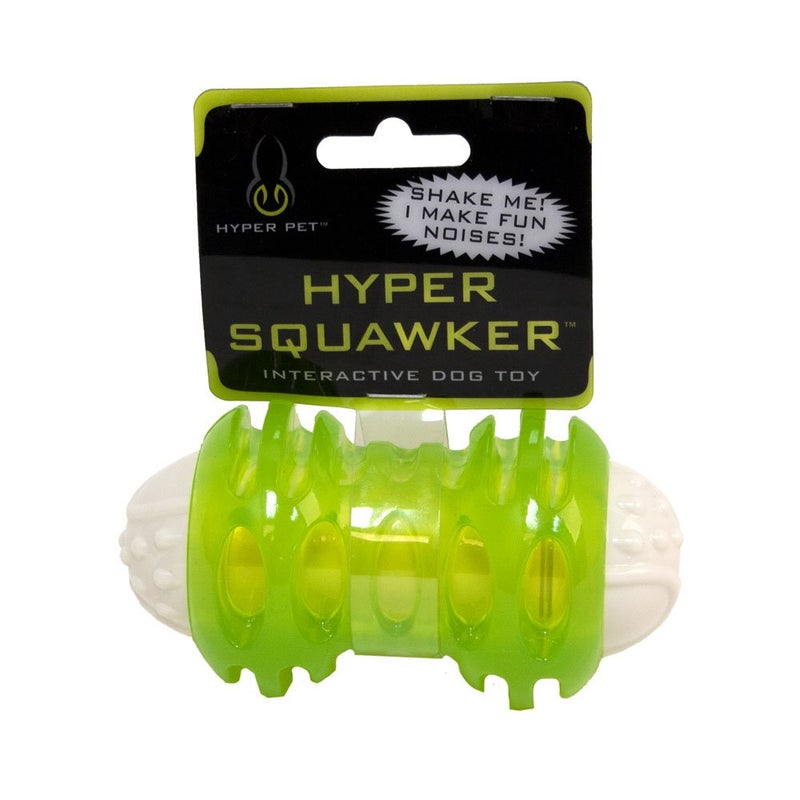 Hyper Pet Hyper Squawkers Dog Bone Durable Dog Toy Designed from TPR and Nylon with an Enticing Giggle Noise Medium - Image 1